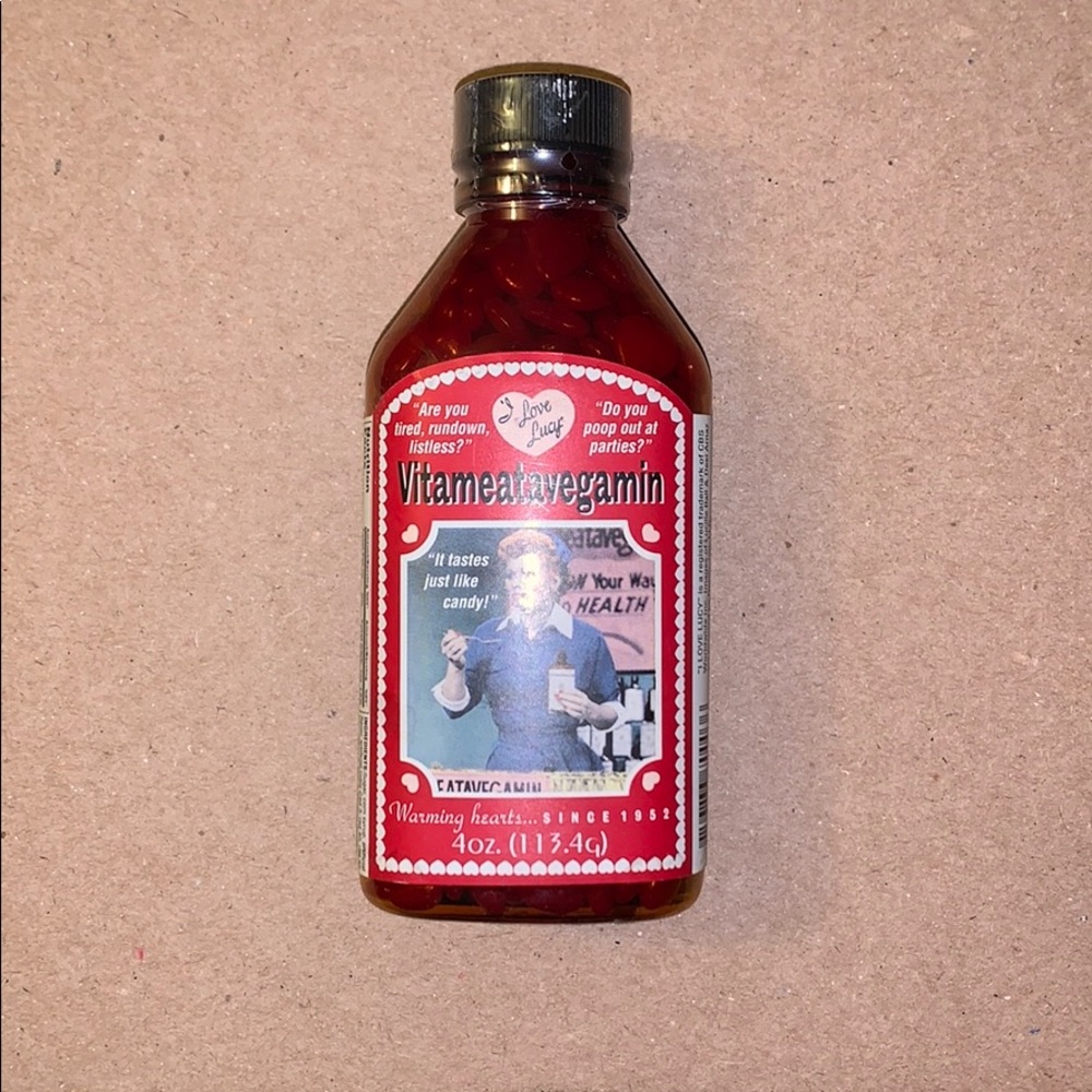 Vintage I love Lucy vitameatavegamin bottle.